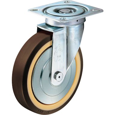 【CAINZ-DASH】ハンマーキャスター 旋回式ウレタン車輪（ナイロンホイール・ラジアルボールベアリング）２００ｍｍ 400S-UB200【別送品】