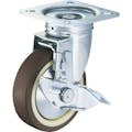【CAINZ-DASH】ハンマーキャスター 旋回式ウレタン車輪（ナイロンホイール・ボールベアリング）１２５ｍｍ　ストッパー付 419S-UB125【別送品】