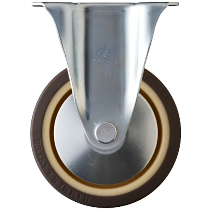 【CAINZ-DASH】ハンマーキャスター 固定式ウレタン車輪(ナイロンホイール・ラジアルボールベアリング)150mm 400SR-UB150【別送品】