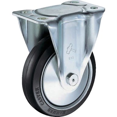 【CAINZ-DASH】ハンマーキャスター 固定式ゴム車輪（スチールホイール・ローラーベアリング）１２５ｍｍ 520SR-RB125【別送品】