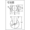 【CAINZ-DASH】ハンマーキャスター 固定式ウレタン車輪（スチールホイール・ローラーベアリング）１２５ｍｍ 520SR-URB125【別送品】