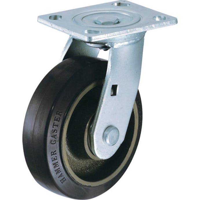 【CAINZ-DASH】ハンマーキャスター 重荷重用旋回式ゴム車輪（イモノホイール・ラジアルボールベアリング）150mm【別送品】 | 金物
