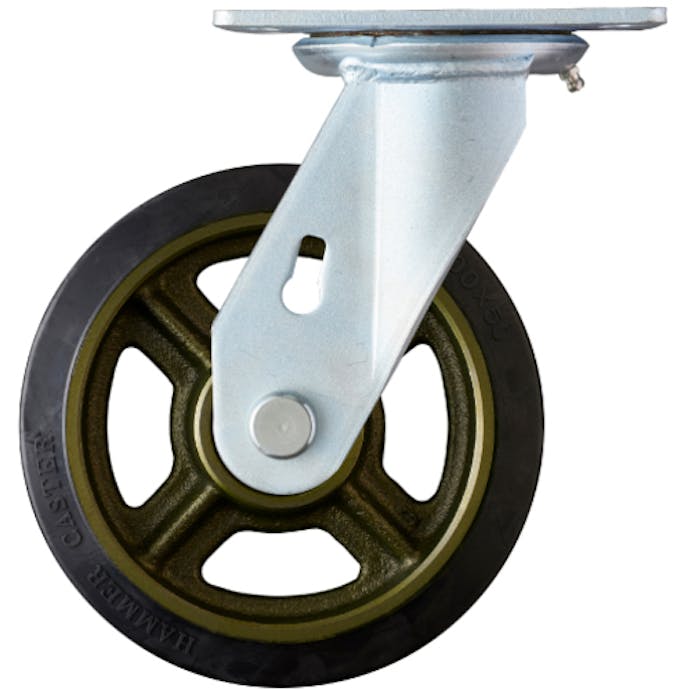 【CAINZ-DASH】ハンマーキャスター 重荷重用旋回式ゴム車輪（イモノホイール・ラジアルボールベアリング）２００ｍｍ 500BPS-CR200【別送品】