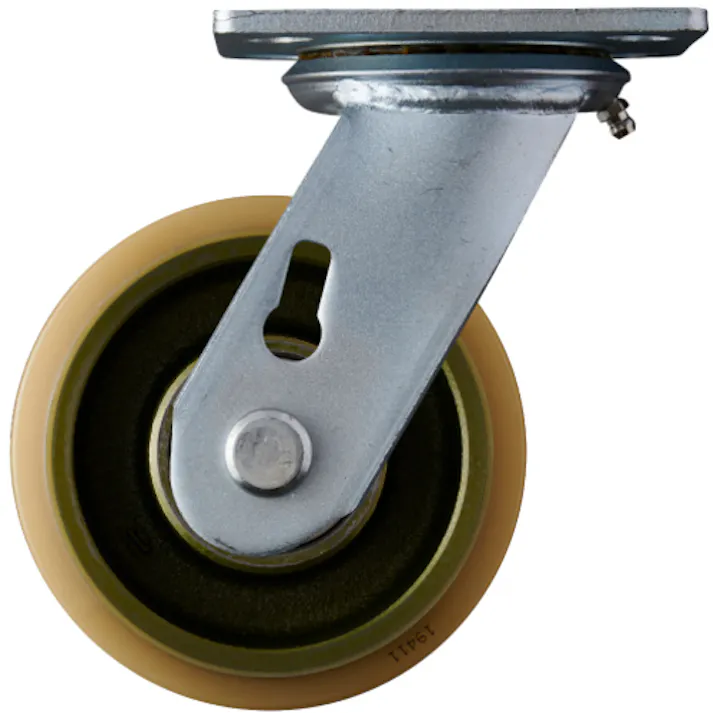 【CAINZ-DASH】ハンマーキャスター 重荷重用旋回式ウレタン車輪(イモノホイール・ラジアルボールベアリング)125mm 500BPS-CU125【別送品】