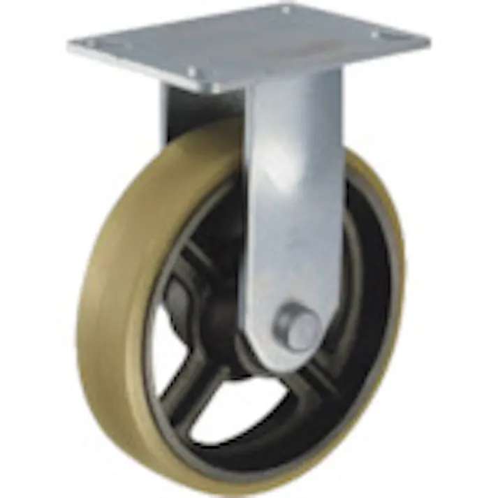 【CAINZ-DASH】ハンマーキャスター 重荷重用固定式ウレタン車輪(イモノホイール・ラジアルボールベアリング)200mm 500BPR-CU200【別送品】