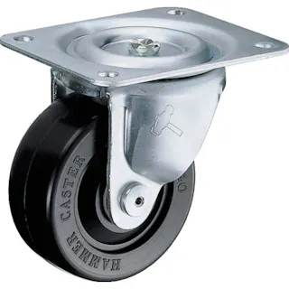 【CAINZ-DASH】ハンマーキャスター Gシリーズ旋回式ゴム車輪 100mm 440G-R100【別送品】