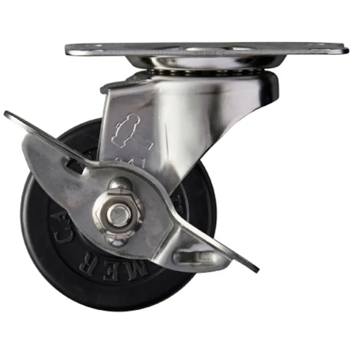 【CAINZ-DASH】ハンマーキャスター オールステンレス E型自在 SP付 ゴム車50mm 315E-R50【別送品】