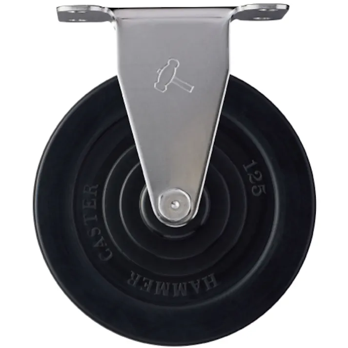 【CAINZ-DASH】ハンマーキャスター Eシリーズオールステンレス 固定式ゴム車輪 125mm 320ER-R125【別送品】