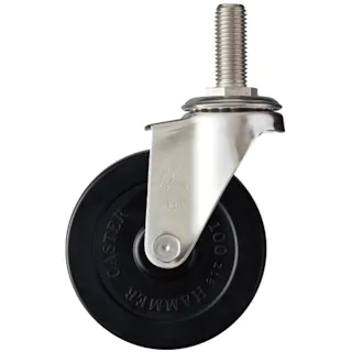 【CAINZ-DASH】ハンマーキャスター EAシリーズオールステンレス 旋回式ゴム車輪 100mm 320EA-R100【別送品】