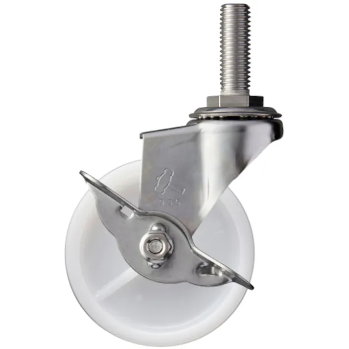 【CAINZ-DASH】ハンマーキャスター EAシリーズオールステンレス 旋回式ナイロン車輪75mm ストッパー付 315EA-N75【別送品】