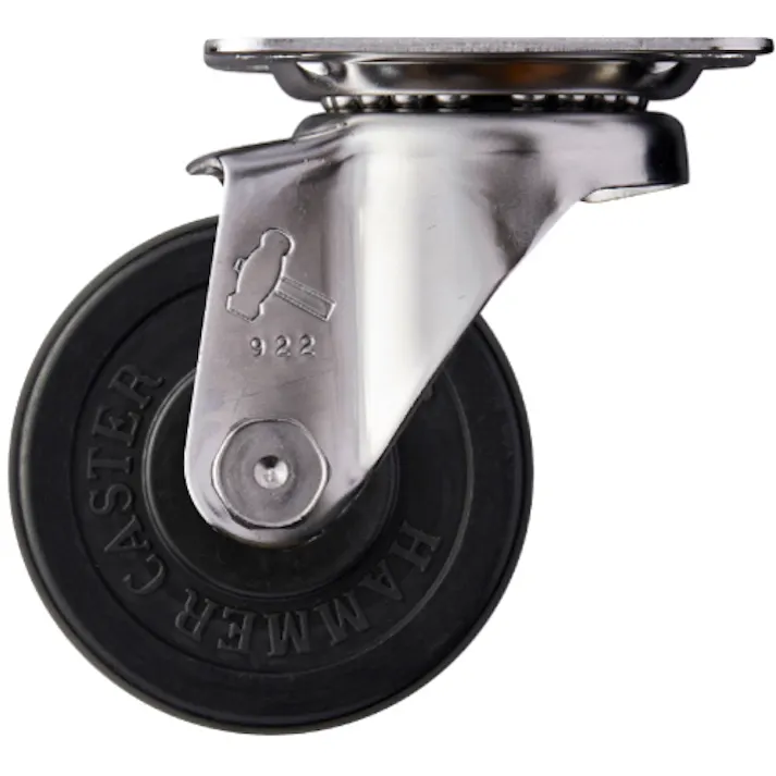 【CAINZ-DASH】ハンマーキャスター Sシリーズオールステンレス 旋回式ゴム車輪 65mm 320S-R65【別送品】