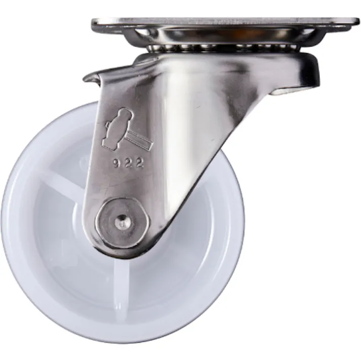 【CAINZ-DASH】ハンマーキャスター Sシリーズオールステンレス 旋回式ナイロン車輪 65mm 320S-N65【別送品】