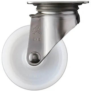 【CAINZ-DASH】ハンマーキャスター Sシリーズオールステンレス 旋回式ナイロン車輪 100mm 320S-N100【別送品】