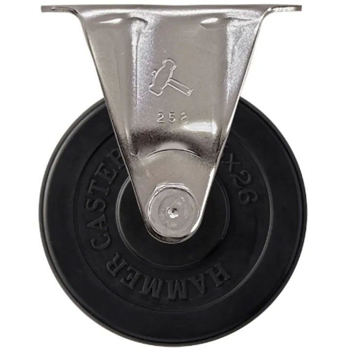 【CAINZ-DASH】ハンマーキャスター Sシリーズオールステンレス 固定式ゴム車輪 75mm 320SR-R75【別送品】