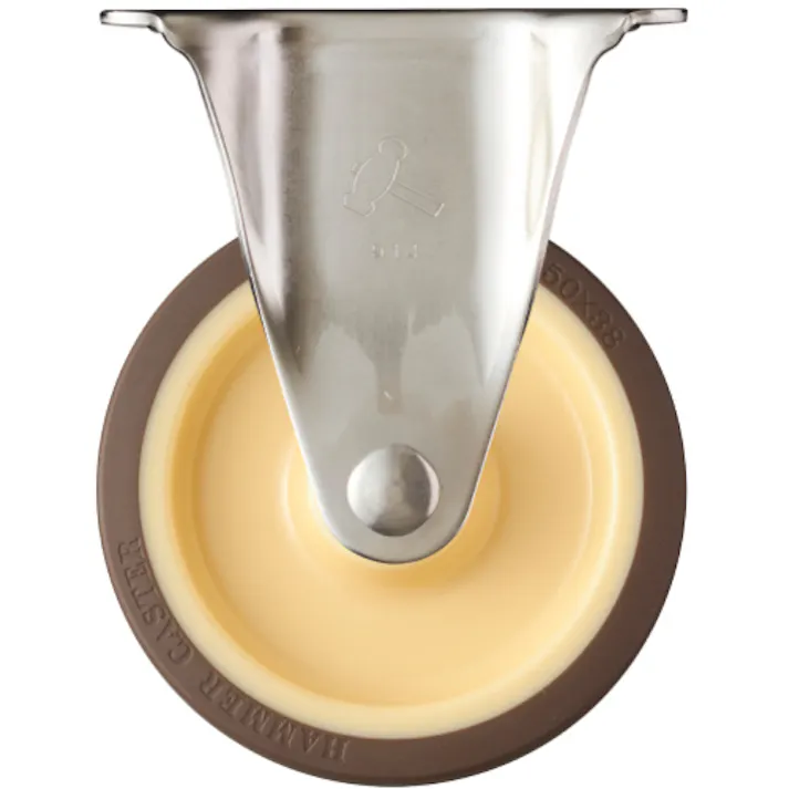 【CAINZ-DASH】ハンマーキャスター Sシリーズオールステンレス 固定式ウレタン車輪(ローラーベアリング)150mm 320SR-UB150【別送品】