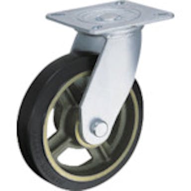 【CAINZ-DASH】ハンマーキャスター 重荷重用旋回式ゴム車輪（イモノホイール・ラジアルボールベアリング）２００ｍｍ 500HPS-CR200【別送品】