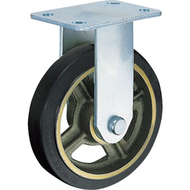 【CAINZ-DASH】ハンマーキャスター 重荷重用固定式ゴム車輪（イモノホイール・ラジアルボールベアリング）２００ｍｍ 500HPR-CR200【別送品】
