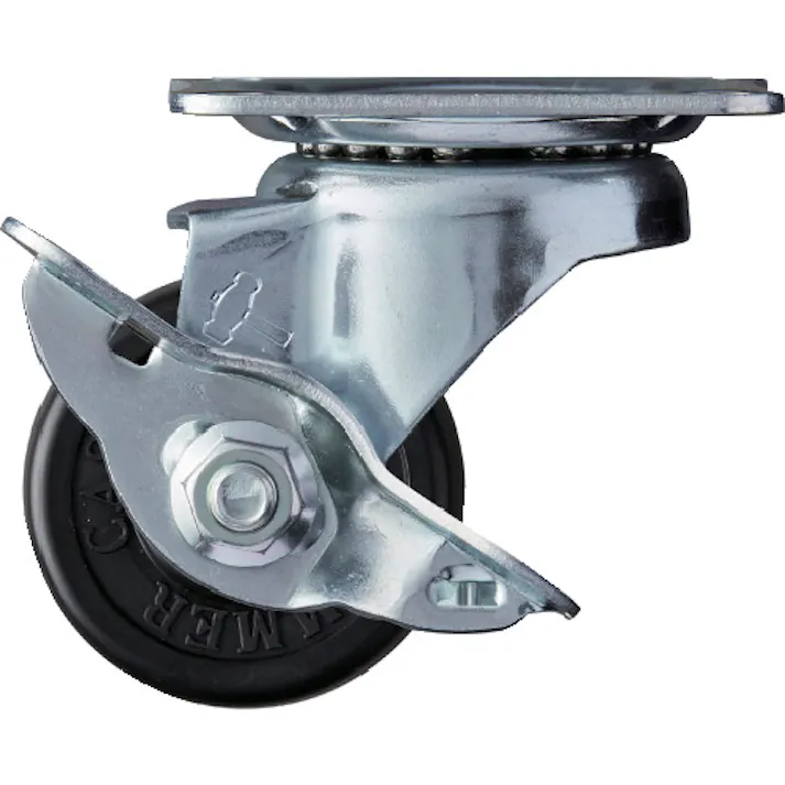 【CAINZ-DASH】ハンマーキャスター 旋回式ゴム車輪 50mm ストッパー付 413S-RD50【別送品】