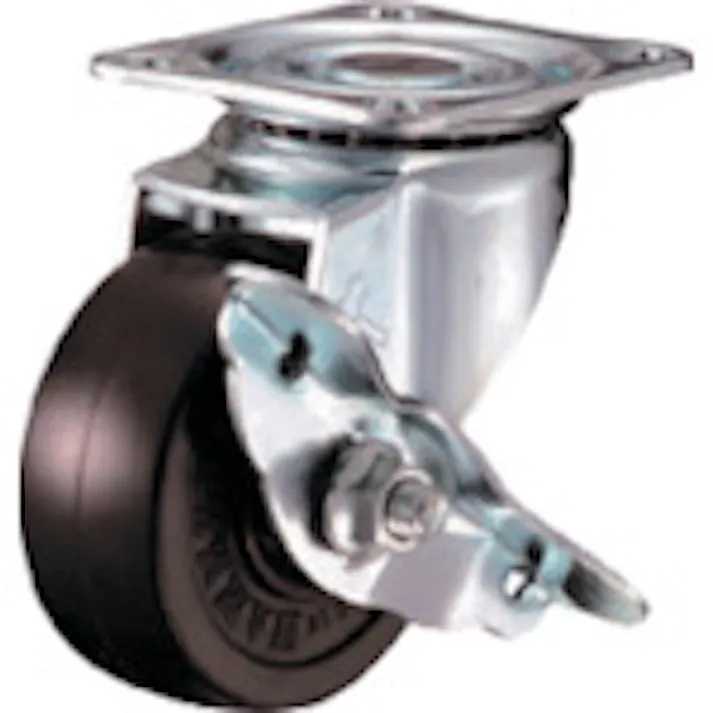 【CAINZ-DASH】ハンマーキャスター 旋回式ゴム車輪 65mm ストッパー付 413S-R65【別送品】