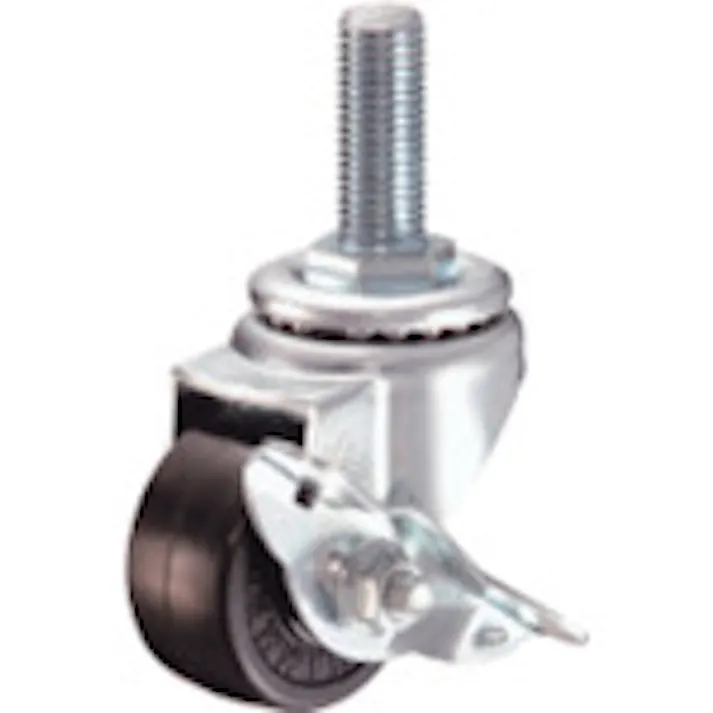 【CAINZ-DASH】ハンマーキャスター ねじ込み式 旋回式ゴム車輪 50mm ストッパー付 413SA-RD50【別送品】