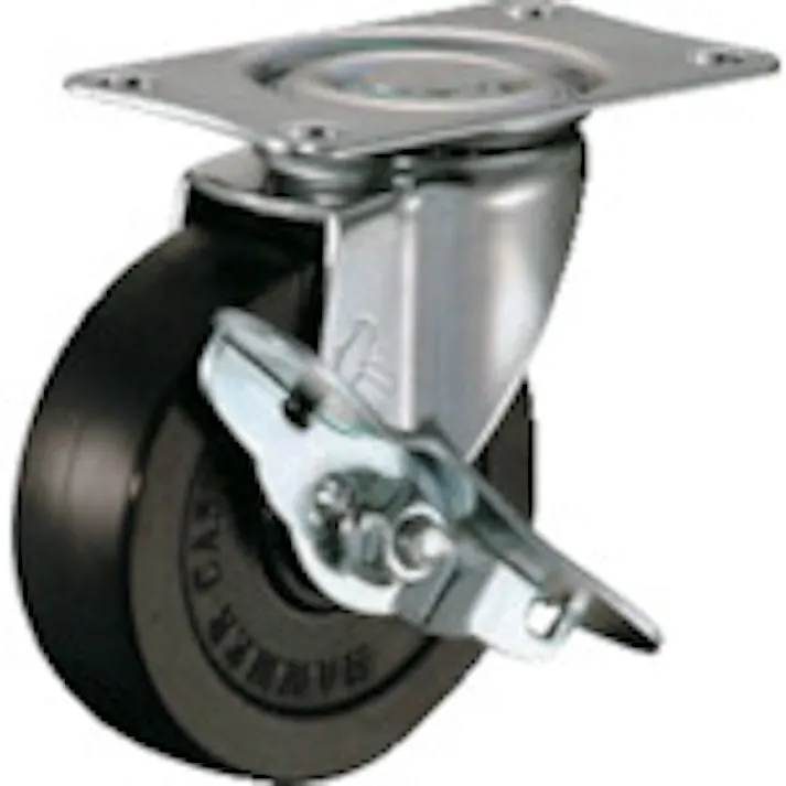 【CAINZ-DASH】ハンマーキャスター Eシリーズ旋回式ゴム車輪 85mm ストッパー付 415E-R85【別送品】