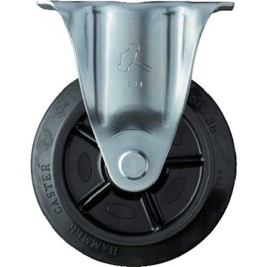 【CAINZ-DASH】ハンマーキャスター 静音固定式ゴム車輪（ナイロンホイール・ラジアルボールベアリング）１５０ｍｍ 420SR-FR150【別送品】