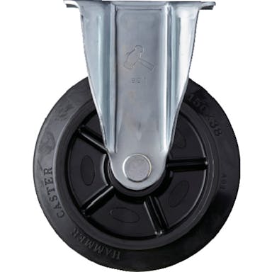 【CAINZ-DASH】ハンマーキャスター 静音固定式ゴム車輪（ナイロンホイール・ラジアルボールベアリング）１５０ｍｍ 420SRP-FR150【別送品】