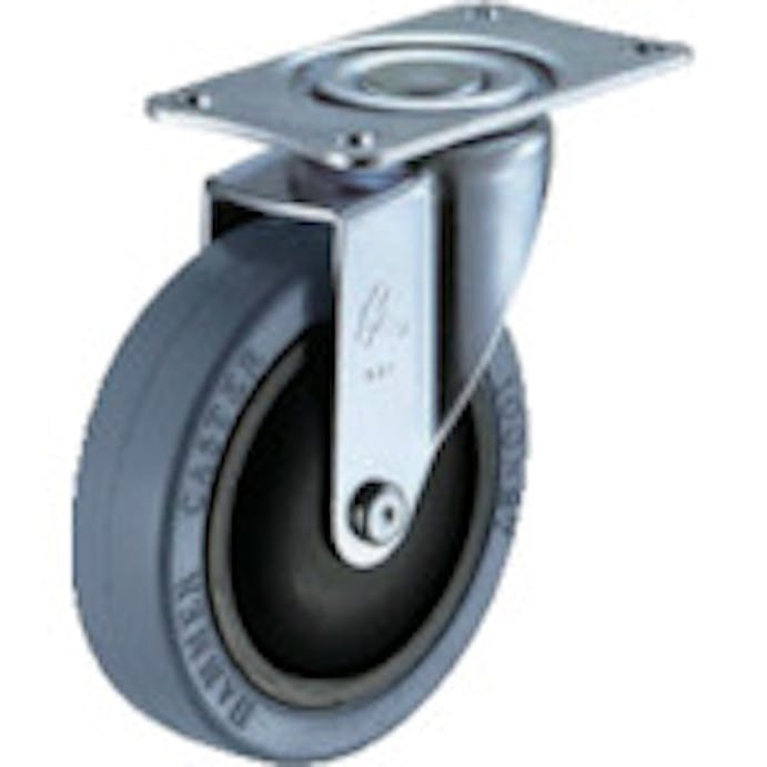 【CAINZ-DASH】ハンマーキャスター 静音旋回式ゴム車輪（ナイロンホイール・ラジアルボールベアリング）１００ｍｍ 420BBE-FR100【別送品】