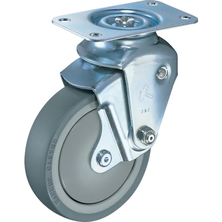 【CAINZ-DASH】ハンマーキャスター クッションキャスター旋回式ウレタン車輪100mm 線径2.9mm 940BBE-UZ100-29【別送品】