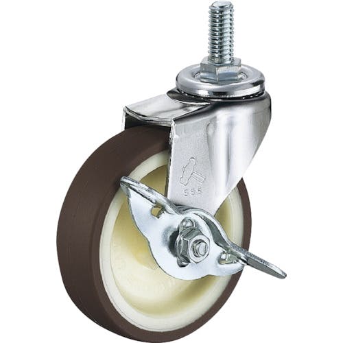 ハンマーキャスター ねじ込み旋回式ウレタン車輪(ナイロンホイール)75mm W3/8 ストッパー付 415A-2UR75 ねじ込み式ウレタンキャスター ハンマーキャスター ねじ込み旋回式ウレタン車輪(ナイロンホイール)75mm W3/8 ストッパー付 415A-2UR75 ねじ込み式ウレタンキャスター