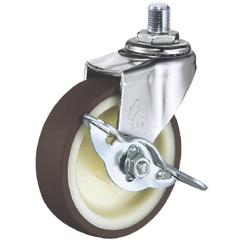 ハンマーキャスター ねじ込み旋回式ウレタン車輪(ナイロンホイール)65mm M12 ストッパー付 415A-3UR65 ねじ込み式ウレタンキャスター ハンマーキャスター ねじ込み旋回式ウレタン車輪(ナイロンホイール)65mm M12 ストッパー付 415A-3UR65 ねじ込み式ウレタンキャスター
