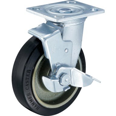 【CAINZ-DASH】ハンマーキャスター 重荷重用旋回式ゴム車輪（イモノホイール・ラジアルボールベアリング）１５０ｍｍ　ＳＰ付 519BPS-CR150【別送品】