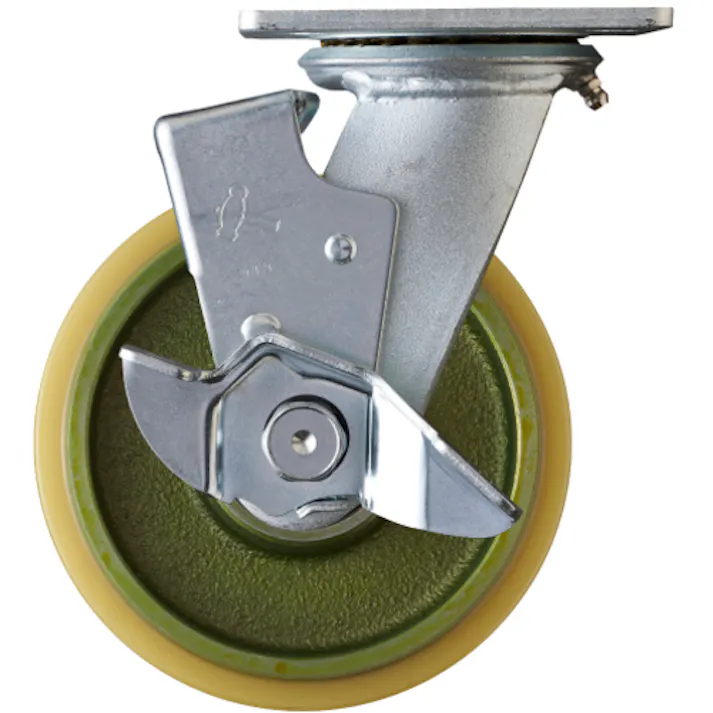 【CAINZ-DASH】ハンマーキャスター 重荷重用旋回式ウレタン車輪(イモノホイール・ラジアルボールベアリング)150mm SP付 519BPS-CU150【別送品】