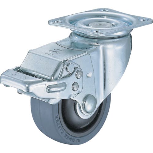 ハンマーキャスター 静音旋回式ゴム車輪(ナイロンホイール・ベアリング)65mm ストッパー付 417BBS-FR65 プレート式省音キャスター(ゴム車) ハンマーキャスター 静音旋回式ゴム車輪(ナイロンホイール・ベアリング)65mm ストッパー付 417BBS-FR65 プレート式省音キャスター(ゴム車)