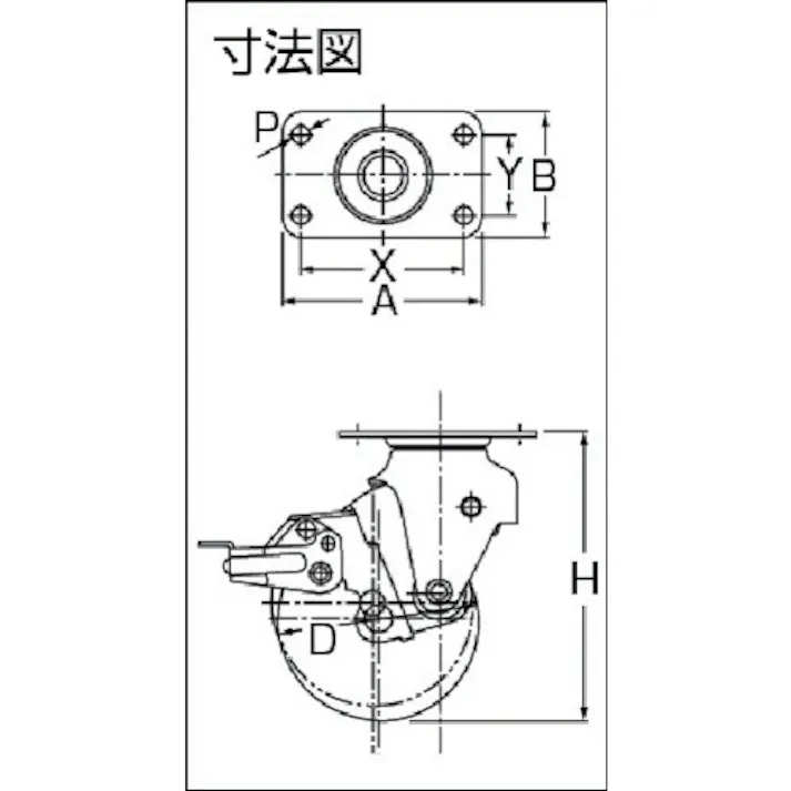 【CAINZ-DASH】ハンマーキャスター クッションキャスター旋回式ウレタン車輪 100mm 線径3.2mm SP付 935BBE-UZ100-32【別送品】