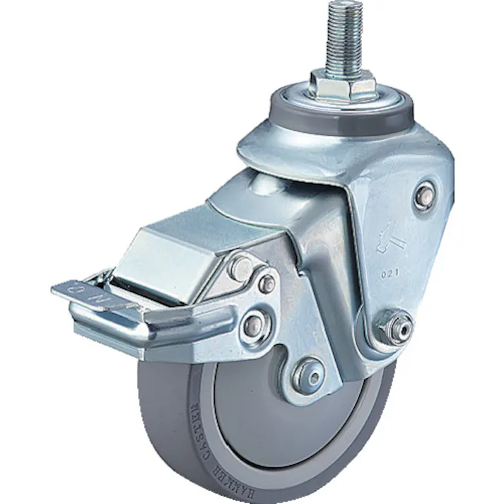 【CAINZ-DASH】ハンマーキャスター クッションキャスターねじ込み旋回式ウレタン車輪100mm 線径2.3mm SP付 935BEA-UZ100-M12-23【別送品】