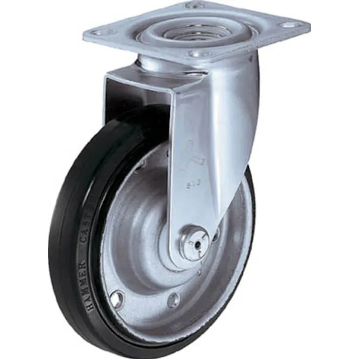 ハンマー 軽量キャスター旋回式ゴム車輪 4202S-1R150 150mm