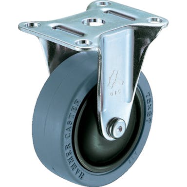 【CAINZ-DASH】ハンマーキャスター 静音固定式ゴム車輪（ナイロンホイール・ラジアルボールベアリング）１００ｍｍ 420BER-FR100【別送品】