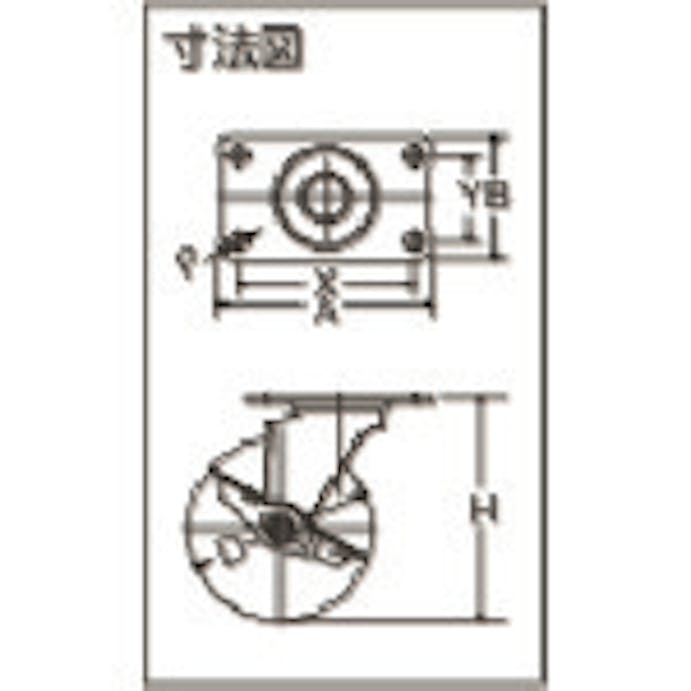 【CAINZ-DASH】ハンマーキャスター Ｅシリーズ旋回式エラストマー車輪（ＰＰホイール）１００ｍｍ　ストッパー付 415E-L100【別送品】