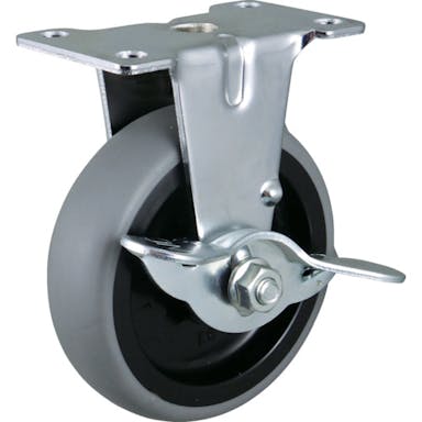 【CAINZ-DASH】ハンマーキャスター Ｅシリーズ固定式エラストマー車輪（ＰＰホイール）６５ｍｍ　ストッパー付 415ER-L65【別送品】