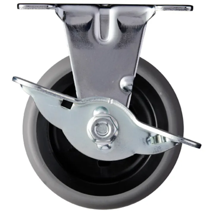 【CAINZ-DASH】ハンマーキャスター Eシリーズ固定式エラストマー車輪(PPホイール)65mm ストッパー付 415ER-L65【別送品】