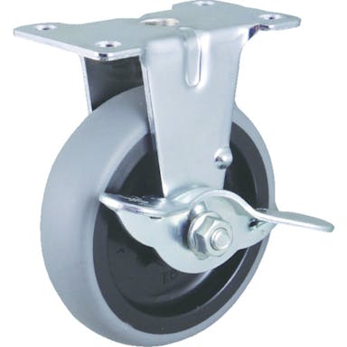 【CAINZ-DASH】ハンマーキャスター Ｅシリーズ固定式エラストマー車輪（ＰＰホイール）５０ｍｍ　ストッパー付 415ER-L50【別送品】