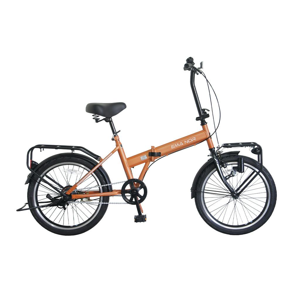 自転車】エアレスFD エマノール マットオレンジ | 折りたたみ自転車