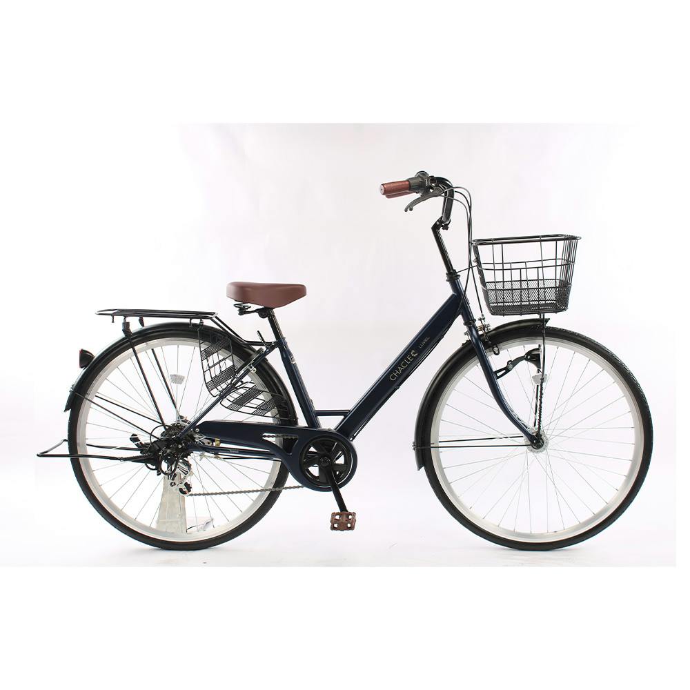 【自転車】26年モデル CHACLE 軽快 ルヴェイル LUVIEL エアレスタイヤ搭載 27インチ 外装6段 276HD ネイビー