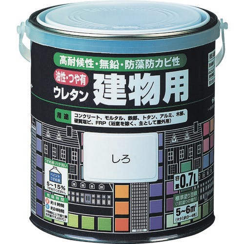 ロックペイント 油性ウレタン建物用 しろ 0.7L H06-0203 03 建物用塗料(油性) ロックペイント 油性ウレタン建物用 しろ 0.7L H06-0203 03 建物用塗料(油性)