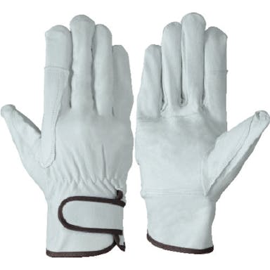 【CAINZ-DASH】シモン 豚本革手袋（袖口マジックタイプ）　ＰＬ－７１８　白　Ｌ PL718 L【別送品】