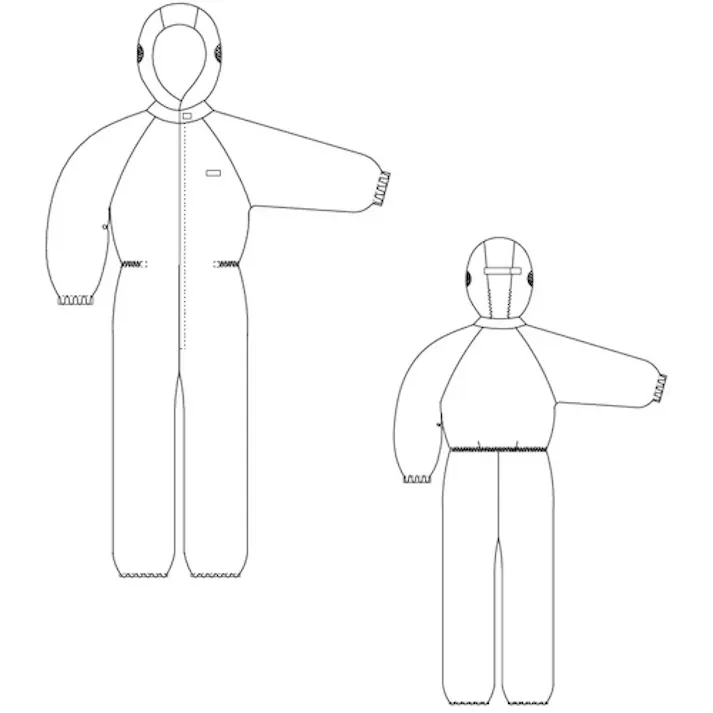 【CAINZ-DASH】ゴールドウイン クリーンルーム用ウェア フード付きワンピース ブルー M PP1440-B-M【別送品】