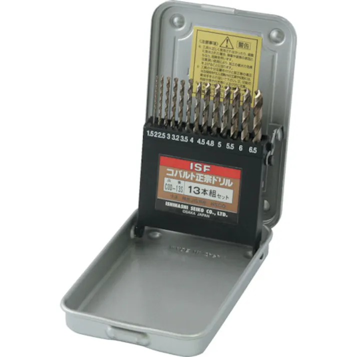 【CAINZ-DASH】イシハシ精工 コバルト正宗ドリル 13本組セット(スチールケース入り) COD-13S【別送品】