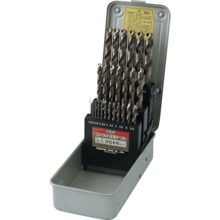 【CAINZ-DASH】イシハシ精工 コバルト正宗ドリル 25本組セット(スチールケース入り) COD-25S【別送品】