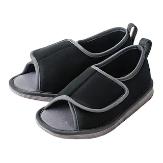 転倒予防シューズ つま先なし ブラック M